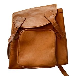 VTG  Brown Leather Backpack Purse
